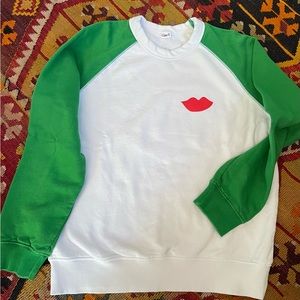 Clare V Lips raglan sweatshirt
